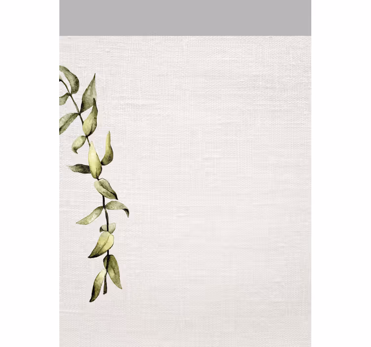 White imiation and branch of leaves bathroom roller blind - TenStickers