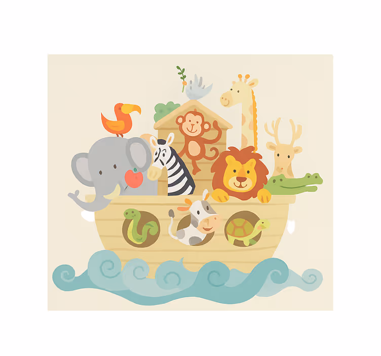 Children room roller blind noah's ark design - TenStickers