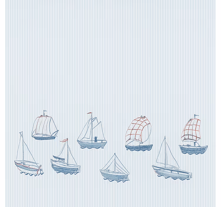 Blue sailing boats children room roller blind - TenStickers