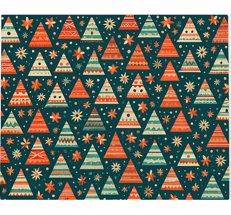 Red and green Christmas living room roller blind - TenStickers