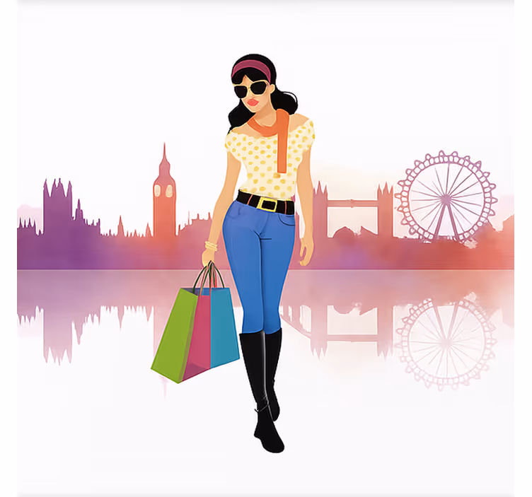 Londoner city girl teenage bedroom roller blind - TenStickers