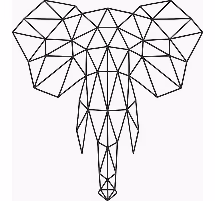Modern geometric elephant teenage bedroom roller blind - TenStickers