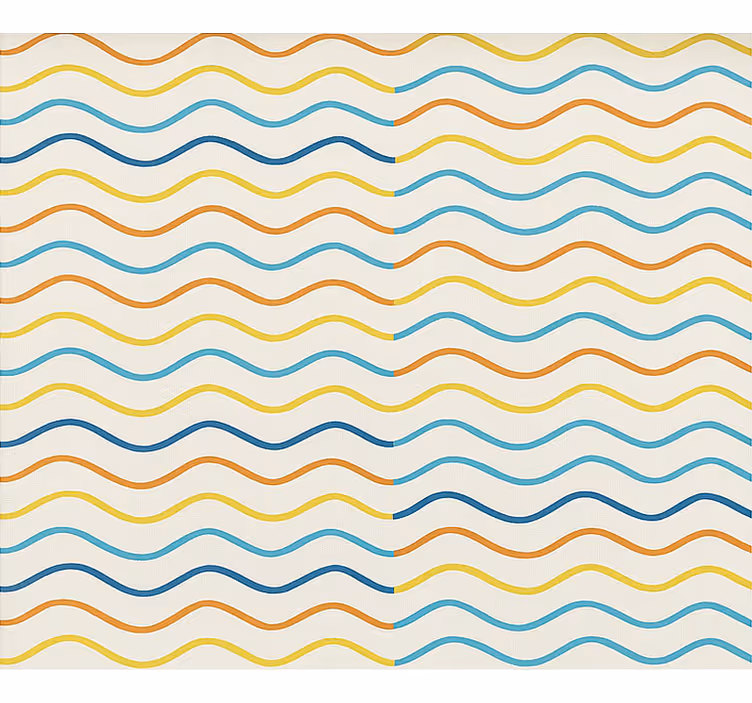 Colored wavy lines teenage bedroom roller blind - TenStickers