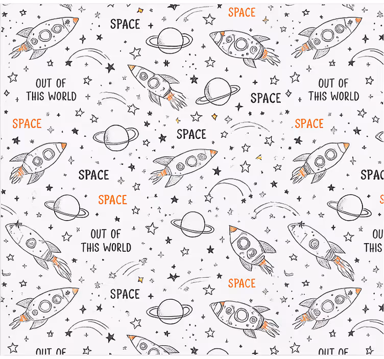 Drawn space pattern teenage bedroom roller blind - TenStickers
