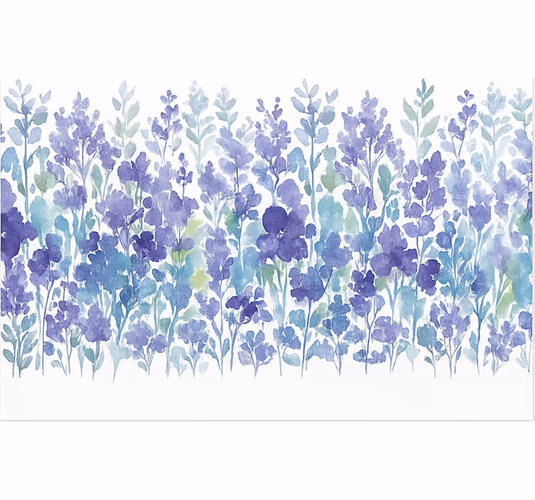 Lavender floral field dining room roller blind - TenStickers