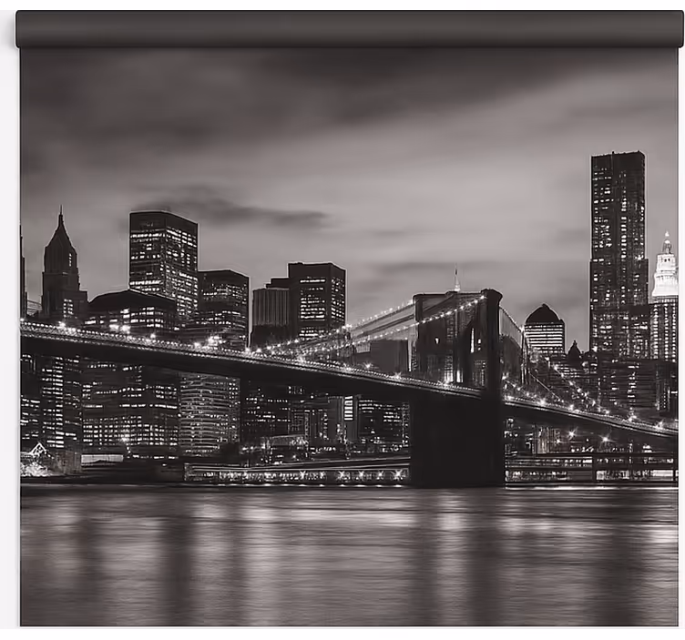 Office roller blind city at night - TenStickers