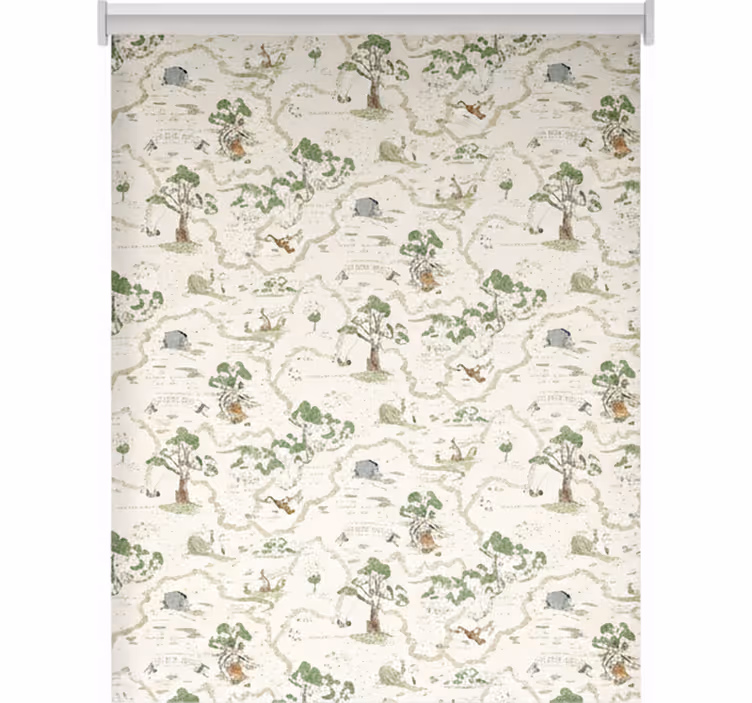 Scandinavian roller blind artsy abstract forest trees - TenStickers