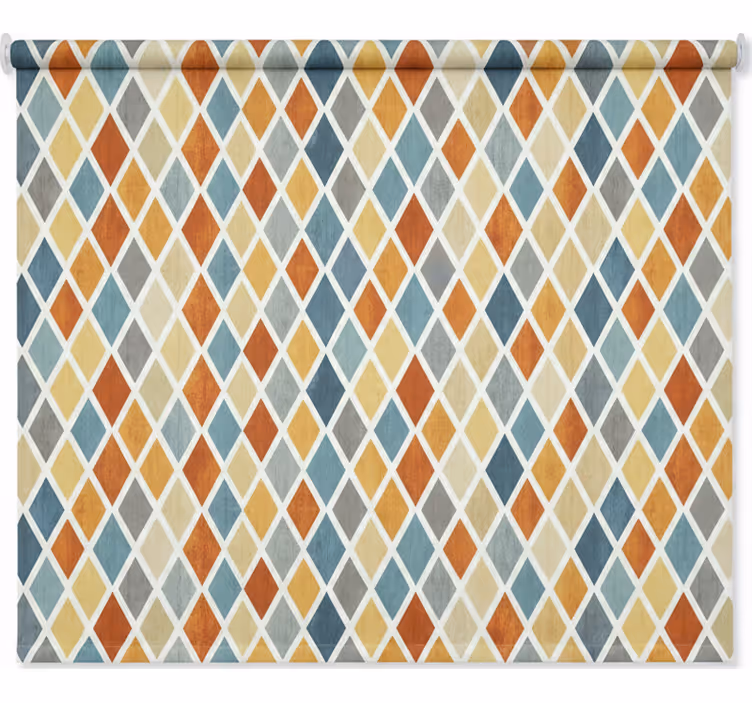 Cascading colourful diamonds scandinavian roller blind - TenStickers