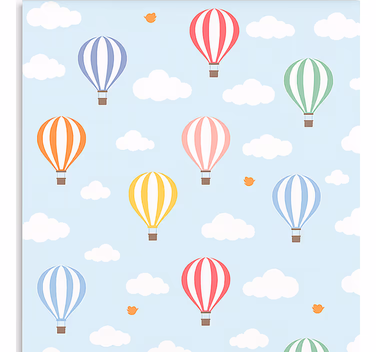 Scandinavian roller blind pastel balloon ride - TenStickers
