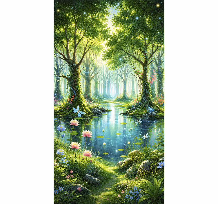 Tree roller blind whimsical fairy mural - TenStickers