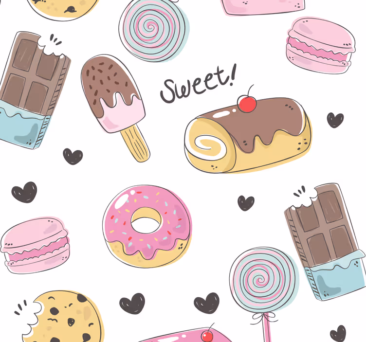 Kitchen roller blind with dessert design - TenStickers