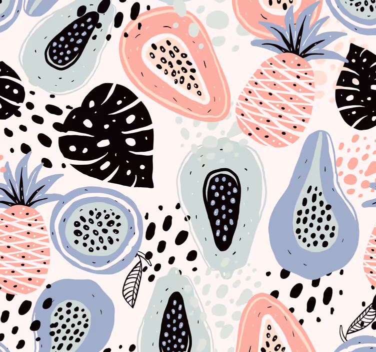 Kitchen roller blind with botanical design - TenStickers