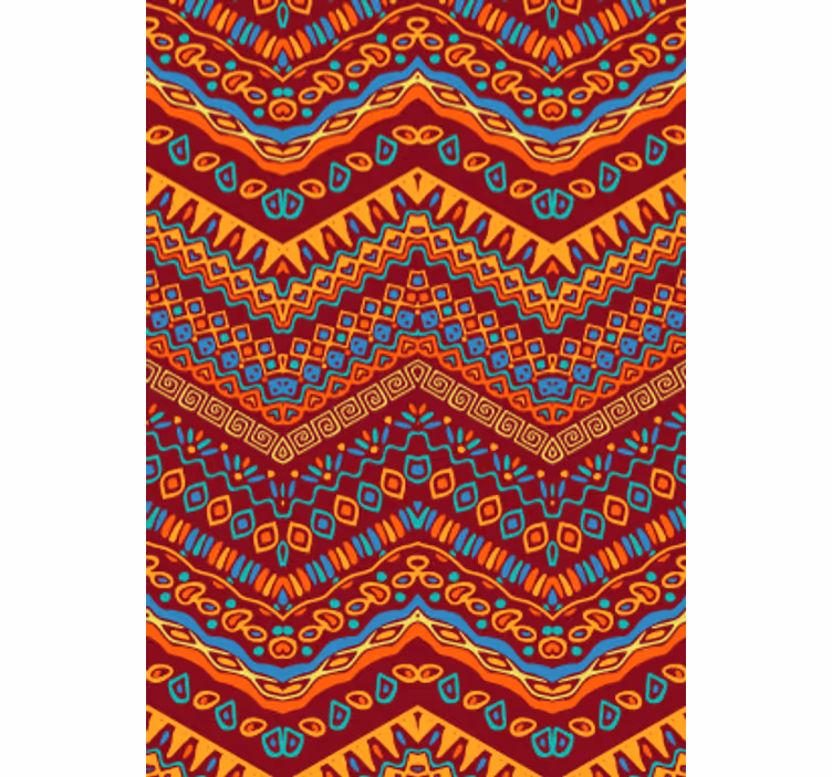 Kitchen roller blind with red tribal patterns - TenStickers