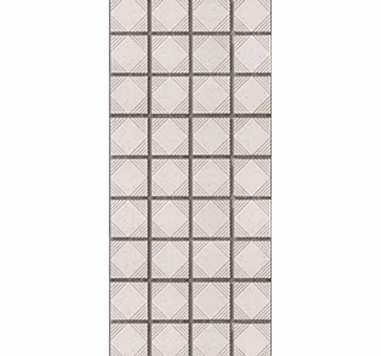 Kitchen roller blind in white minimalist abstract tiles - TenStickers