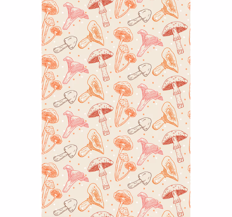 Kitchen roller blind set of watercolor mushrooms - TenStickers