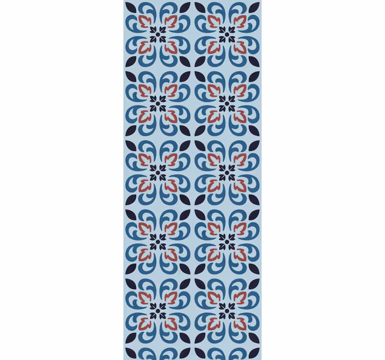Kitchen roller blind in baby blue round tile - TenStickers