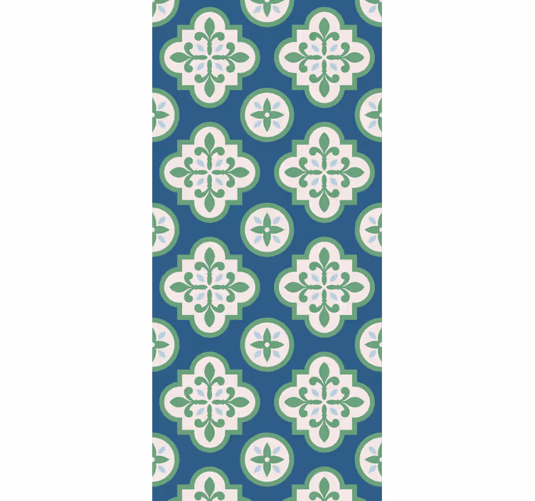 Kitchen roller blind green clover portuguese tile - TenStickers