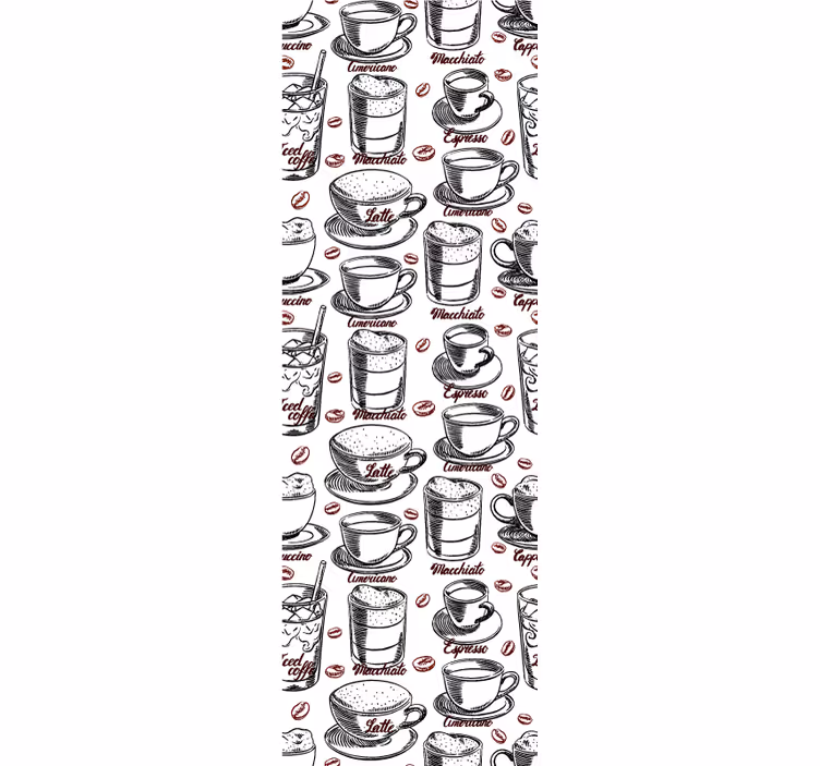 Coffee pattern kitchen roller blind - TenStickers