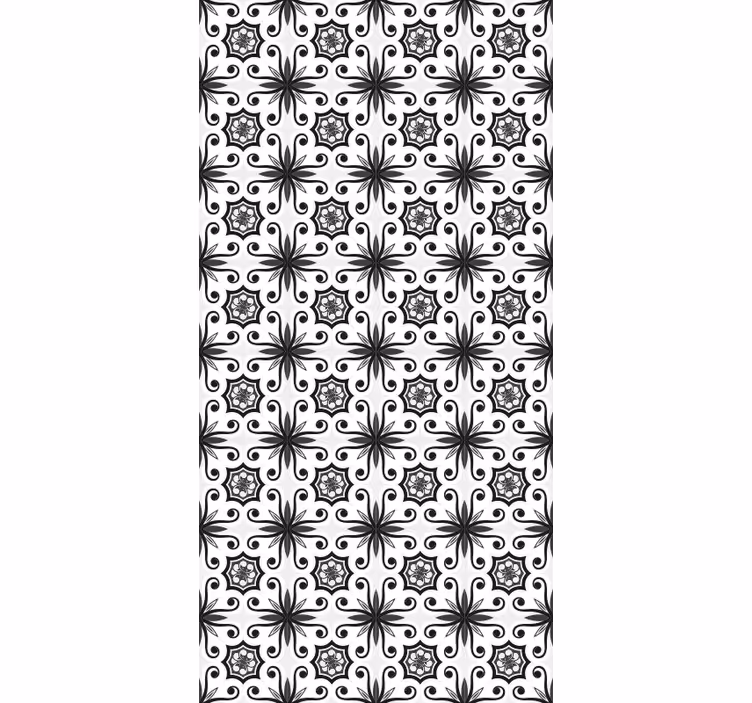 Kitchen roller blind in vintage black tile - TenStickers