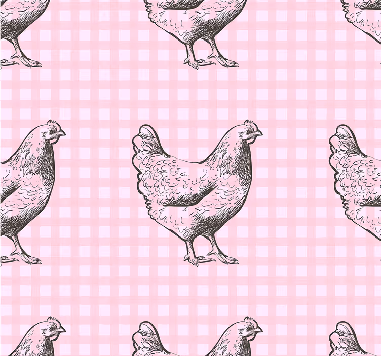 Kitchen roller blind with hen patterned decor - TenStickers