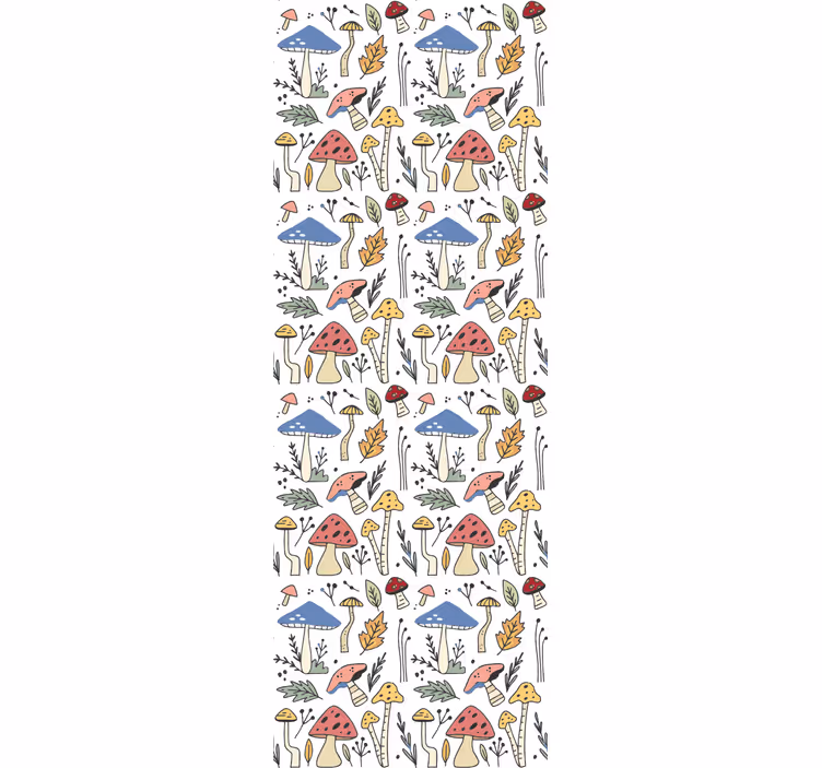 Kitchen roller blind with hand-drawn mushroom design - TenStickers
