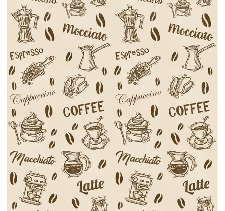3d coffee name patterns kitchen roller blind - TenStickers