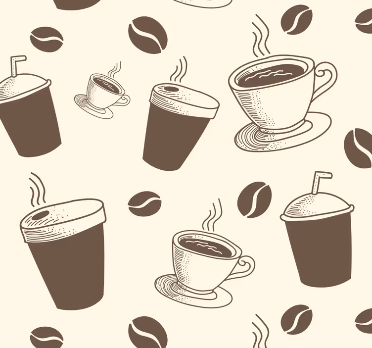 Coffee white turquoise kitchen roller blind - TenStickers