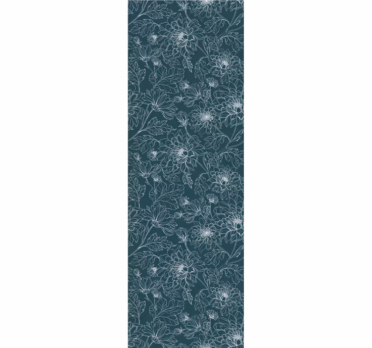 Dining room roller blind grandmillenial white flowers - TenStickers