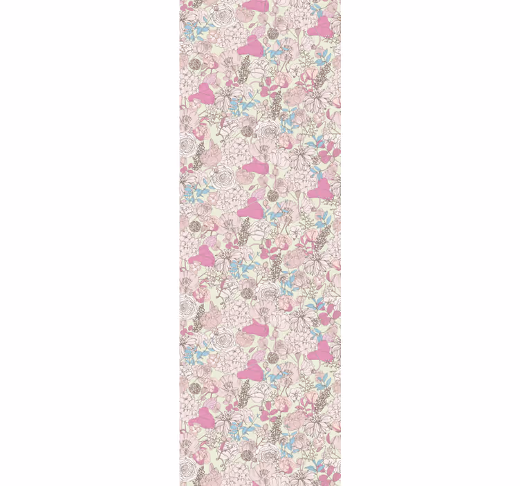 Dining room roller blind in floral grandmillenial style - TenStickers
