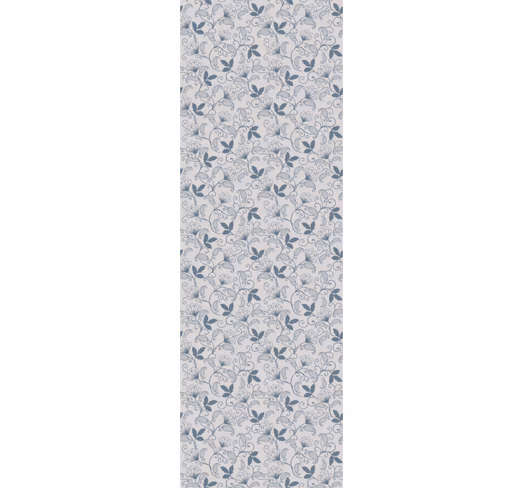 Dining room roller blind in floral blue hamptons pattern - TenStickers
