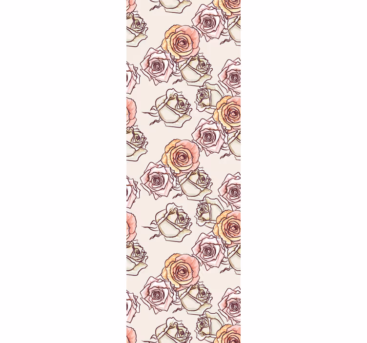 Dining room roller blind roses pattern english style - TenStickers