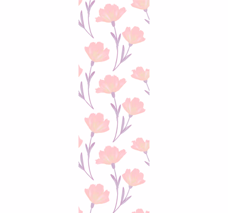 Dining room roller blind minimalistic watercolor flowers - TenStickers