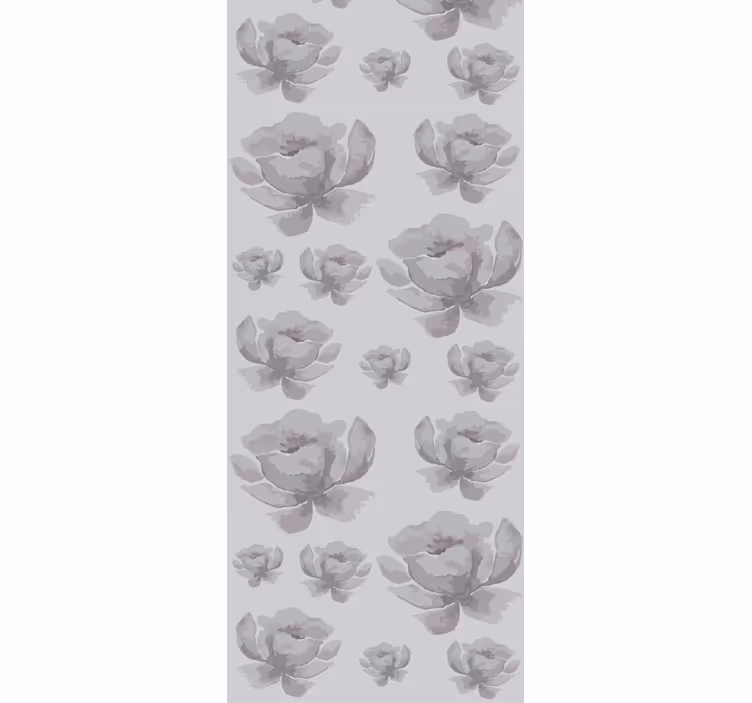 Dining room roller blind with gray 80s floral design - TenStickers