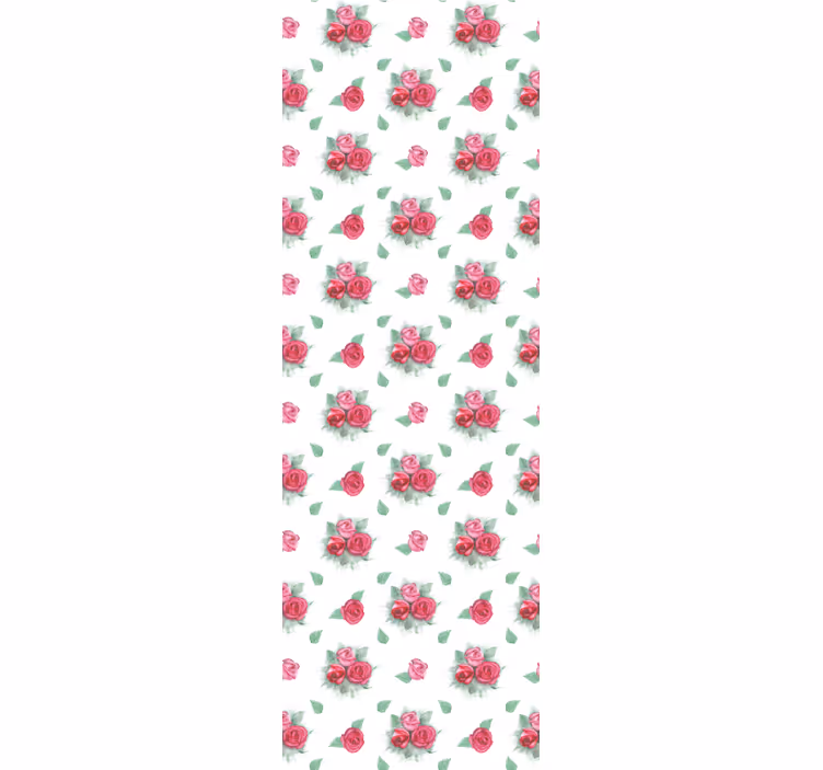 Dining room roller blind with pink and red roses - TenStickers