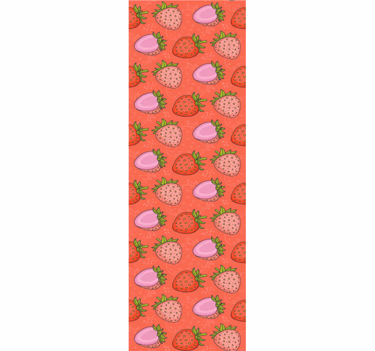 Dining room roller blind with seamless strawberries - TenStickers