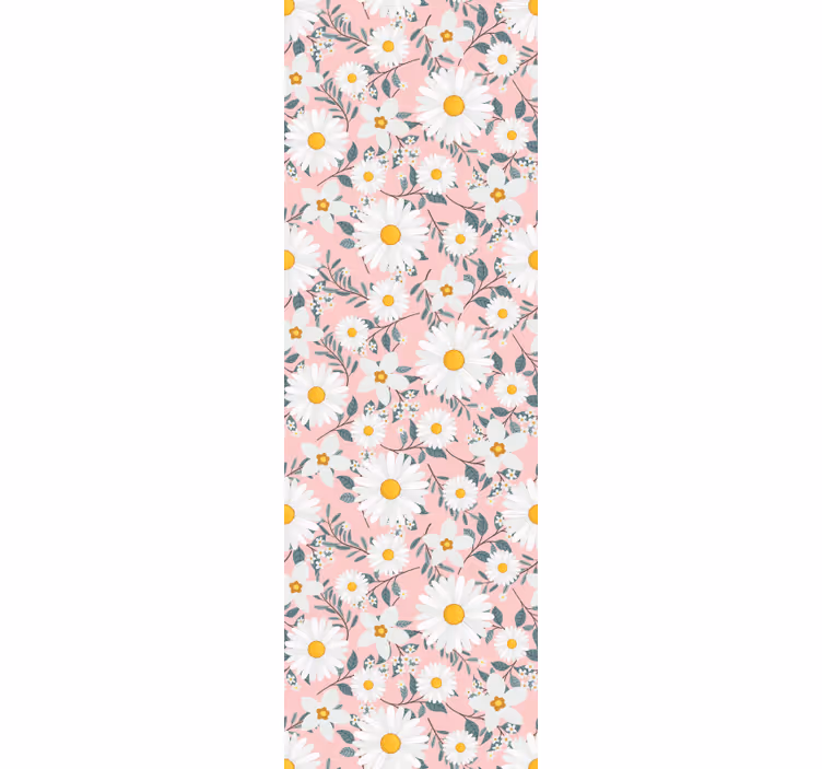 Dining room roller blind pink daisy flower design - TenStickers