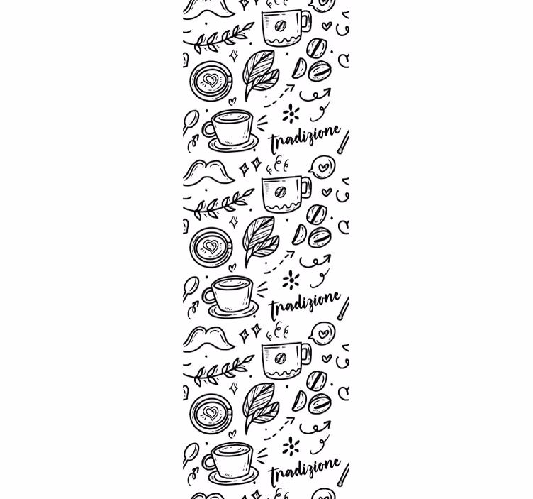 Dining room roller blind italian coffee tradition - TenStickers