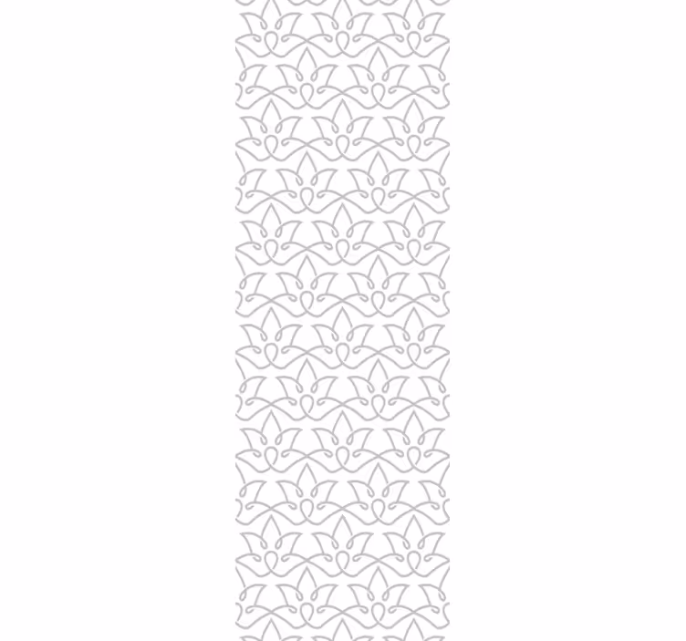 Dining room roller blind modern floral gray design - TenStickers