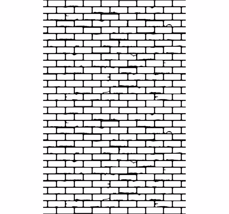 Dining room roller blind in aged white brick pattern - TenStickers