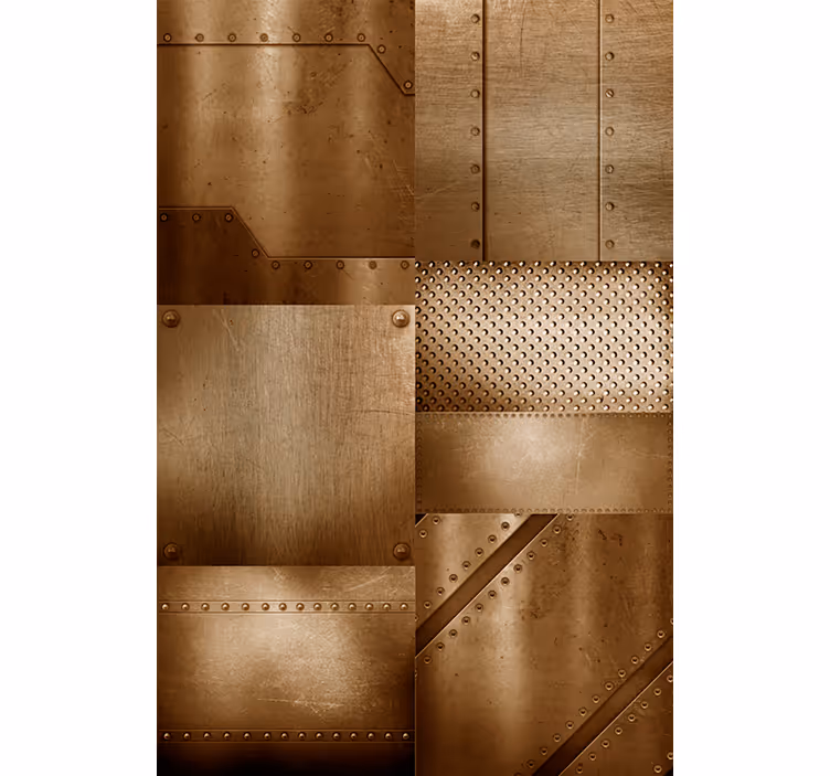 Dining room roller blind brass mosaic design - TenStickers