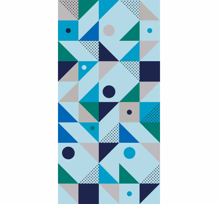 Blue patchwork dining room roller blind - TenStickers