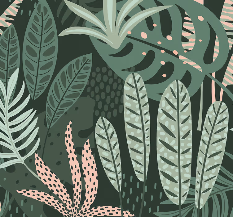 Dining room roller blind tropical palm vibes - TenStickers
