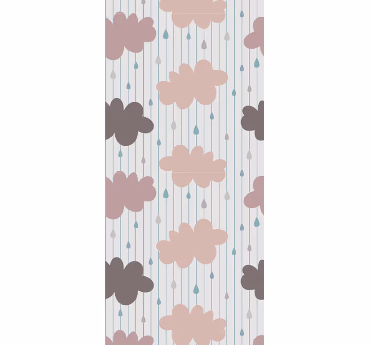 Children room roller blind with pink rainy clouds - TenStickers