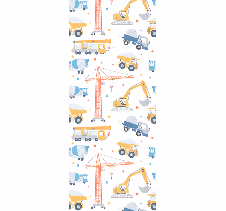 Children room roller blind with construction designs - TenStickers