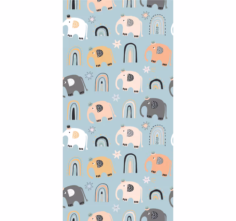 Children room roller blind with elephant rainbow design - TenStickers