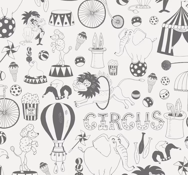 Children room roller blind with circus print - TenStickers