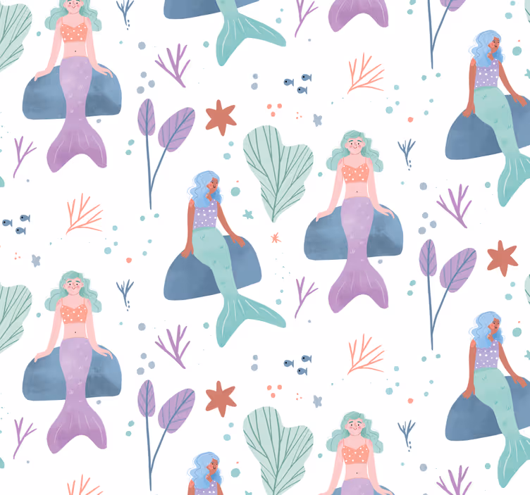 Children room roller blind mermaid fantasy - TenStickers