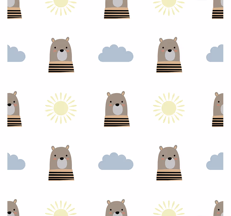 Children room roller blind customisable brown bear - TenStickers