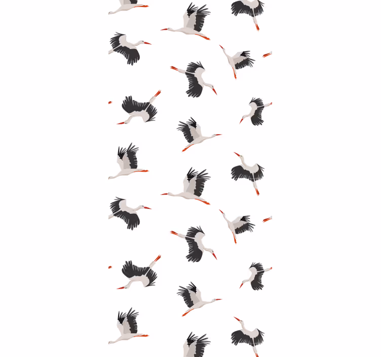 Children room roller blind with flying storks pattern - TenStickers