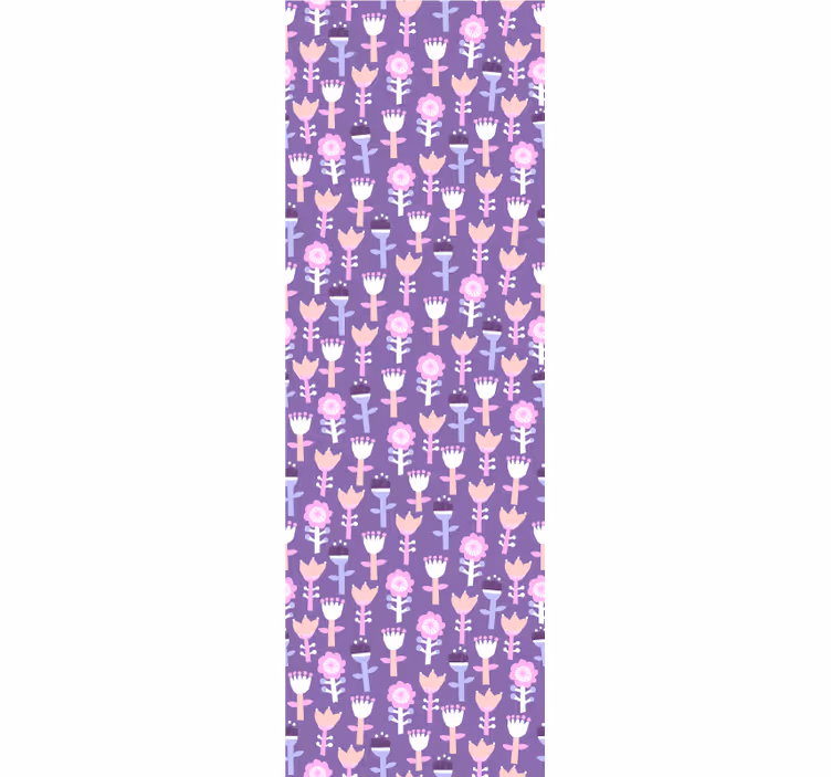 Children room roller blind in purple flower pattern - TenStickers